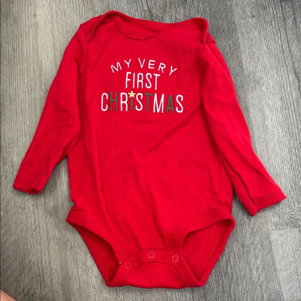 First Christmas Baby Onesie - 12 mos